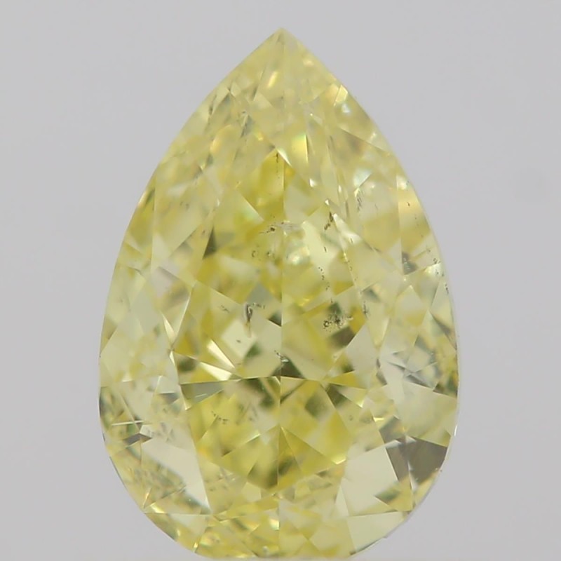 Diament o barwie fantazyjnej szlif gruszkowy, 0.59ct, SI2, Fancy Intense  Yellow, GIA 2203874711