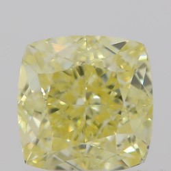 Diament o barwie fantazyjnej szlif poduszkowy brylantowy, 0.5ct, VVS1, Fancy  Yellow, GIA 5201895925