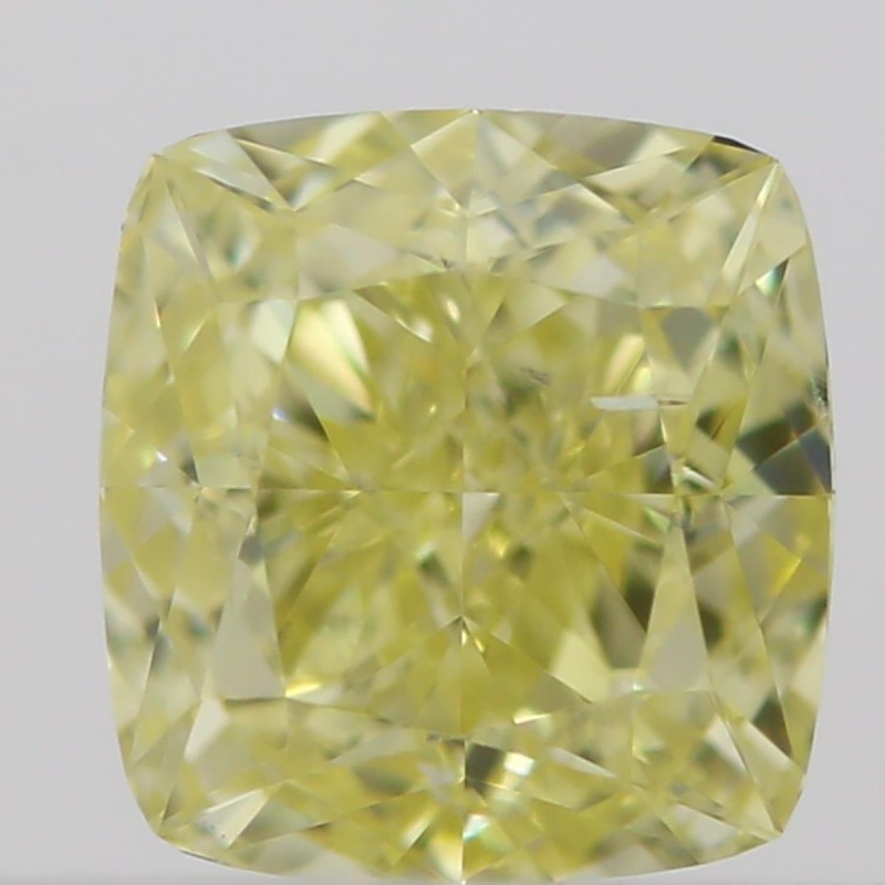 Diament o barwie fantazyjnej szlif poduszkowy brylantowy, 0.5ct, SI1, Fancy Intense  Yellow, GIA 1206991846
