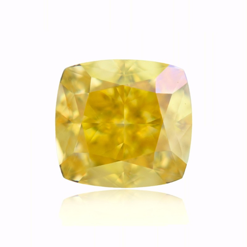 Diament o barwie fantazyjnej szlif poduszkowy brylantowy, 1ct, VS2, Fancy Deep Orangey Yellow, GIA 2215090173
