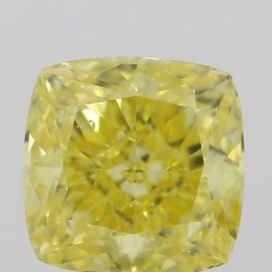 Diament o barwie fantazyjnej szlif poduszkowy brylantowy, 0.45ct, SI1, Fancy Vivid  Yellow, GIA 1216373654