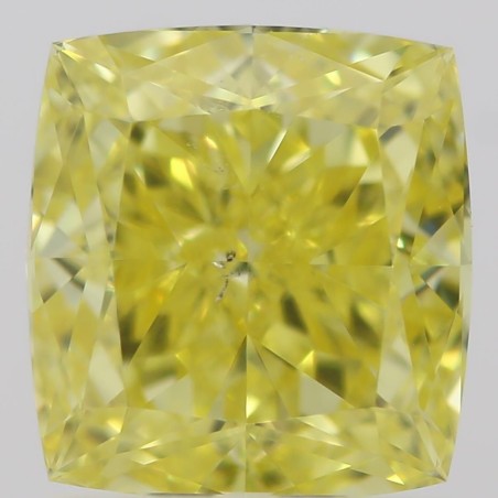 Diament o barwie fantazyjnej szlif poduszkowy brylantowy, 1.02ct, SI1, Fancy Vivid Yellow, GIA 7358652289