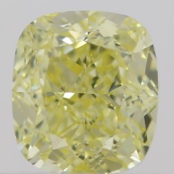 Diament o barwie fantazyjnej szlif poduszkowy brylantowy, 0.5ct, VVS1, Fancy Intense Yellow, GIA 5211064165