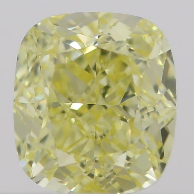 Diament o barwie fantazyjnej szlif poduszkowy brylantowy, 0.5ct, VVS1, Fancy Intense Yellow, GIA 5211064165