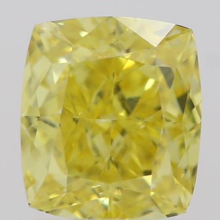 Diament o barwie fantazyjnej szlif poduszkowy brylantowy, 1ct, VVS2, Fancy Vivid Yellow, GIA 5211378727