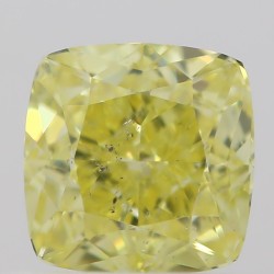 Diament o barwie fantazyjnej szlif poduszkowy brylantowy, 0.6ct, SI2, Fancy Intense  Yellow, GIA 6213654064