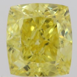 Diament o barwie fantazyjnej szlif poduszkowy brylantowy, 0.57ct, SI1, Fancy Vivid  Yellow, GIA 6213378985