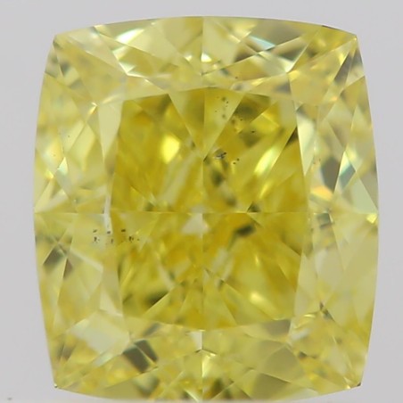 Diament o barwie fantazyjnej szlif poduszkowy brylantowy, 0.57ct, SI1, Fancy Vivid  Yellow, GIA 6213378985
