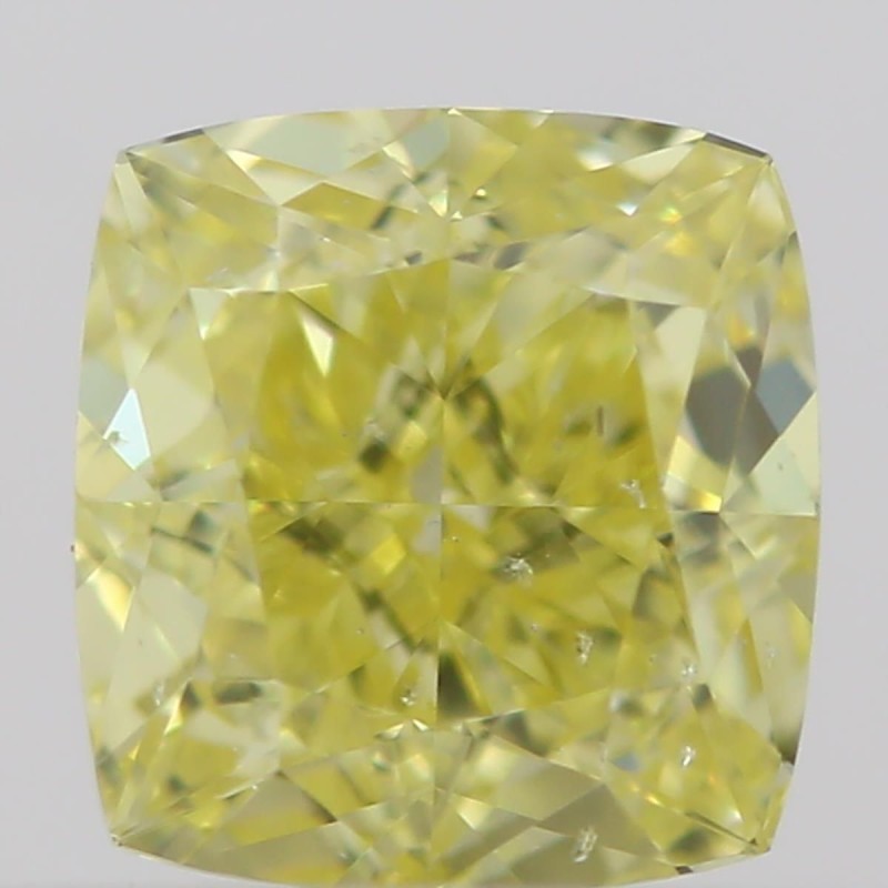 Diament o barwie fantazyjnej szlif poduszkowy brylantowy, 0.55ct, SI2, Fancy Intense  Yellow, GIA 6214291818