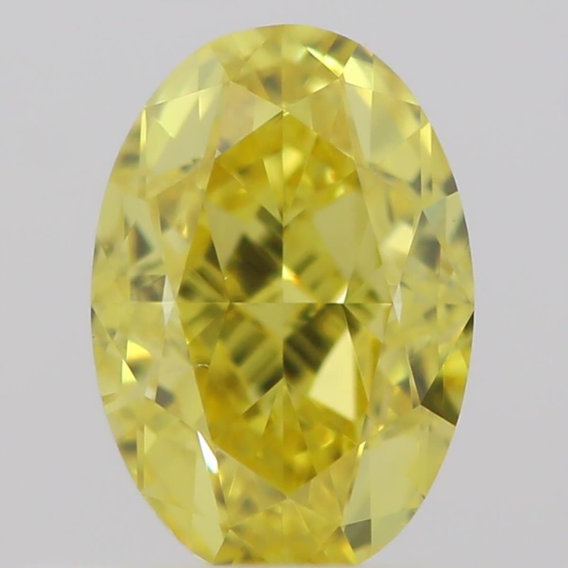 Diament o barwie fantazyjnej szlif owalny, 0.45ct, SI1, Fancy Vivid Yellow, GIA 2213378775
