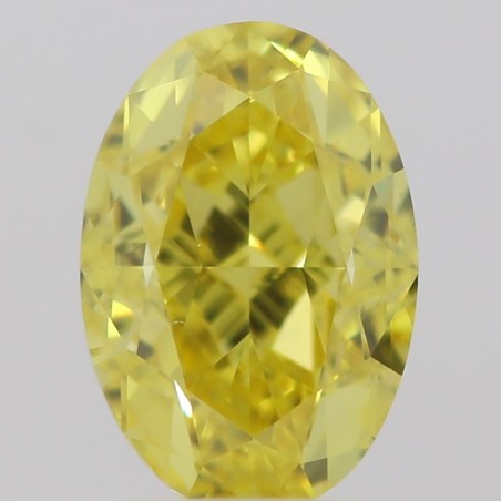 Diament o barwie fantazyjnej szlif owalny, 0.45ct, SI1, Fancy Vivid Yellow, GIA 2213378775