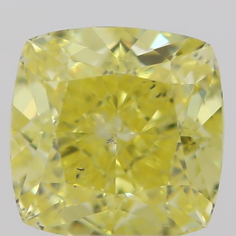 Diament o barwie fantazyjnej szlif poduszkowy brylantowy, 0.57ct, SI2, Fancy Intense  Yellow, GIA 2215291750