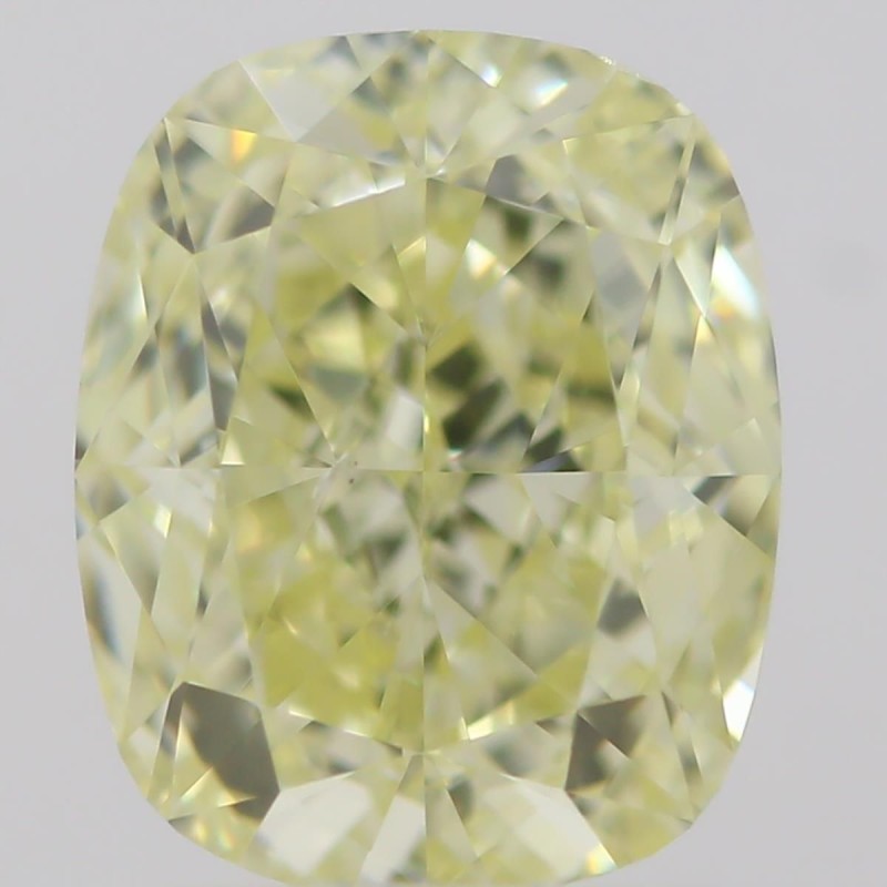 Diament o barwie fantazyjnej szlif poduszkowy modyfikowany, 1ct, VS2, Fancy Light  Yellow, GIA 6213378921