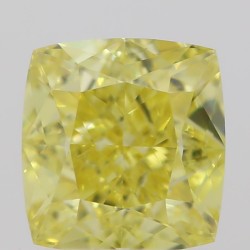Diament o barwie fantazyjnej szlif poduszkowy brylantowy, 0.47ct, VVS1, Fancy Intense  Yellow, GIA 6214378781