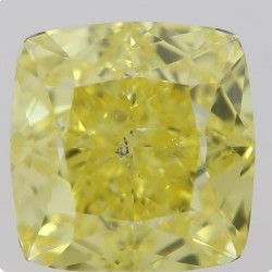Diament o barwie fantazyjnej szlif poduszkowy brylantowy, 1ct, SI2, Fancy Intense Yellow, GIA 6214373880