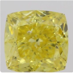 Diament o barwie fantazyjnej szlif poduszkowy brylantowy, 0.54ct, SI2, Fancy Vivid  Yellow, GIA 5212654057