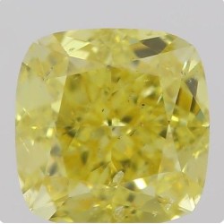 Diament o barwie fantazyjnej szlif poduszkowy brylantowy, 0.5ct, SI2, Fancy Vivid  Yellow, GIA 5212654058