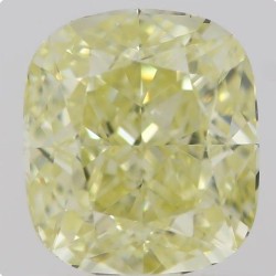 Diament o barwie fantazyjnej szlif poduszkowy modyfikowany, 1ct, VS1, Fancy Light  Yellow, GIA 5212580227