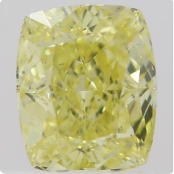 Diament o barwie fantazyjnej szlif poduszkowy brylantowy, 0.5ct, SI1, Fancy Intense  Yellow, GIA 5212580132