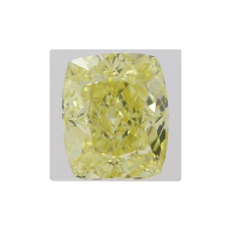 Diament o barwie fantazyjnej szlif poduszkowy brylantowy, 0.5ct, SI1, Fancy Intense  Yellow, GIA 5212580132