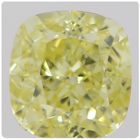 Diament o barwie fantazyjnej szlif poduszkowy brylantowy, 0.5ct, SI1, Fancy Intense  Yellow, GIA 5212373962
