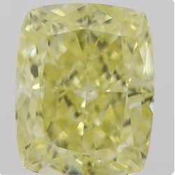 Diament o barwie fantazyjnej szlif poduszkowy brylantowy, 0.5ct, SI1, Fancy Intense  Yellow, GIA 2215654143