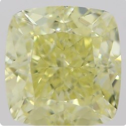 Diament o barwie fantazyjnej szlif poduszkowy modyfikowany, 1ct, SI1, Fancy Yellow, GIA 6214580179