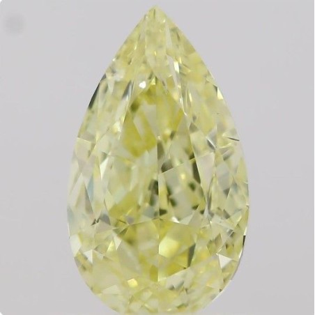 Diament o barwie fantazyjnej szlif gruszkowy, 0.5ct, SI1, Fancy Yellow, GIA 6395153212