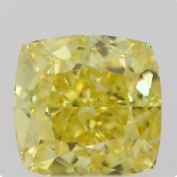 Diament o barwie fantazyjnej szlif poduszkowy brylantowy, 0.45ct, VVS2, Fancy Intense Yellow, GIA 1393149741