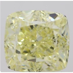 Diament o barwie fantazyjnej szlif poduszkowy brylantowy, 1ct, VS2, Fancy Light  Yellow, GIA 2397149539