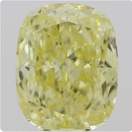 Diament o barwie fantazyjnej szlif poduszkowy brylantowy, 0.5ct, SI1, Fancy Intense  Yellow, GIA 6213654236