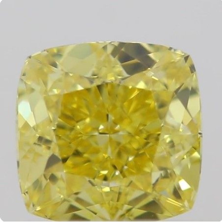 Diament o barwie fantazyjnej szlif poduszkowy brylantowy, 0.45ct, VVS2, Fancy Vivid  Yellow, GIA 5393149718