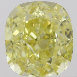 Diament o barwie fantazyjnej szlif poduszkowy brylantowy, 1ct, VS1, Fancy  Yellow, GIA 6395154028