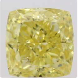 Diament o barwie fantazyjnej szlif poduszkowy brylantowy, 0.5ct, SI1, Fancy Intense  Yellow, GIA 6214654474