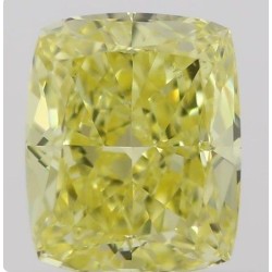 Diament o barwie fantazyjnej szlif poduszkowy brylantowy, 0.5ct, SI1, Fancy Intense  Yellow, GIA 2211974208