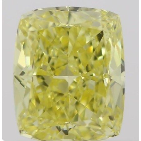 Diament o barwie fantazyjnej szlif poduszkowy brylantowy, 0.5ct, SI1, Fancy Intense  Yellow, GIA 2211974208