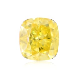 Diament o barwie fantazyjnej szlif poduszkowy brylantowy, 0.5ct, VVS1, Fancy Vivid  Yellow, GIA 2416847614