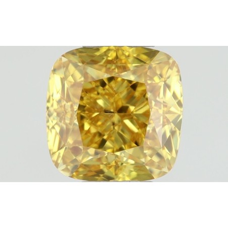 Diament o barwie fantazyjnej szlif poduszkowy brylantowy, 0.45ct, VS2, Fancy Vivid Orange Yellow, GIA 3425027996