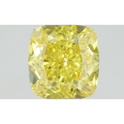 Diament o barwie fantazyjnej szlif poduszkowy brylantowy, 0.5ct, VS1, Fancy Vivid Yellow, GIA 1428027875