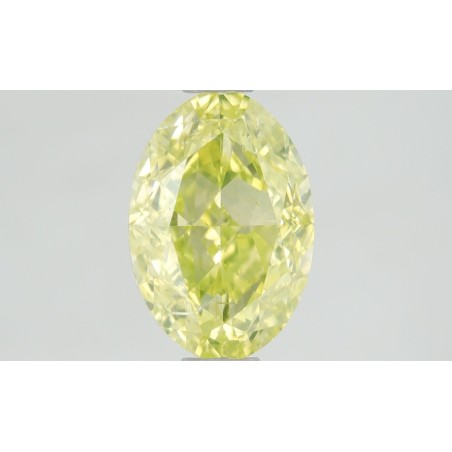 Diament o barwie fantazyjnej szlif owalny, 1ct, SI2, Fancy Intense Greenish Yellow, GIA 1413996518