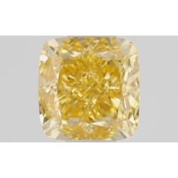 Diament o barwie fantazyjnej szlif poduszkowy modyfikowany, 0.51ct, SI1, Fancy Vivid Orangey Yellow, GIA 2221549587