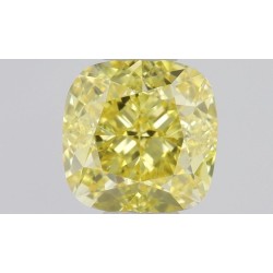 Diament o barwie fantazyjnej szlif poduszkowy modyfikowany, 0.5ct, VS2, Fancy Intense Yellow, GIA 6431849341