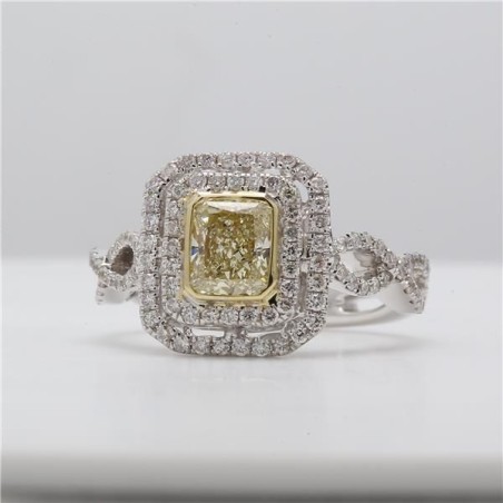 Diament o barwie fantazyjnej radiant, 1.02ct, VS2, Yellow, GIA 2195741963