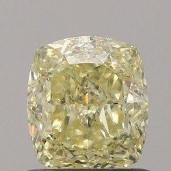 Diament o barwie fantazyjnej szlif poduszkowy modyfikowany, 1ct, VS2, Faint Yellow, GIA 5232657577