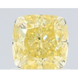 Diament o barwie fantazyjnej szlif poduszkowy modyfikowany, 1ct, VS1, Fancy Yellow, GIA 1519895783
