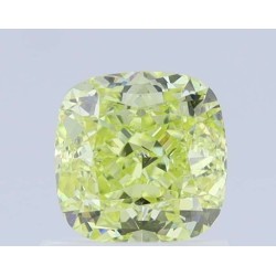 Diament o barwie fantazyjnej szlif poduszkowy modyfikowany, 1ct, SI1, Fancy Yellow, GIA 2225652494