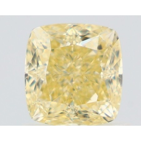 Diament o barwie fantazyjnej szlif poduszkowy modyfikowany, 1ct, VS1, Fancy Yellow, GIA 1525681795