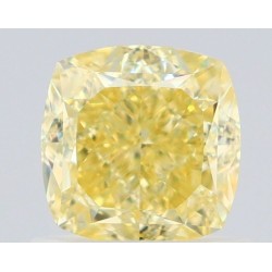Diament o barwie fantazyjnej szlif poduszkowy modyfikowany, 1.01ct, VVS1, Fancy Yellow, GIA 5513386318