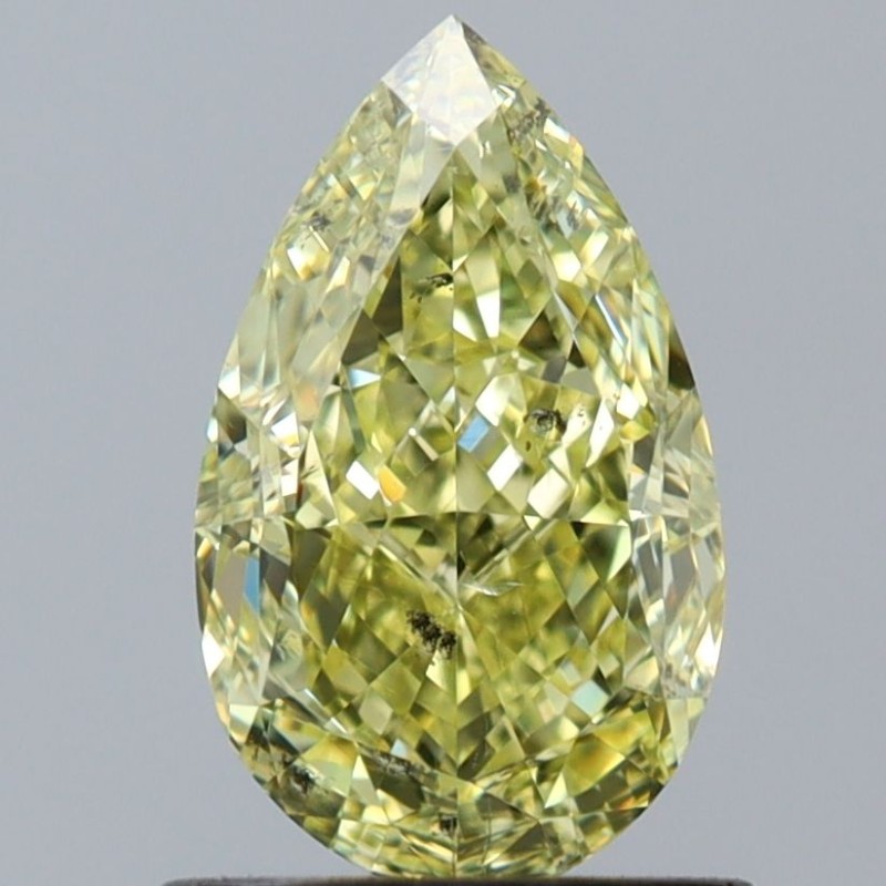 Diament o barwie fantazyjnej szlif gruszkowy, 1.21ct, SI2, Fancy Yellow, GIA 1232750410