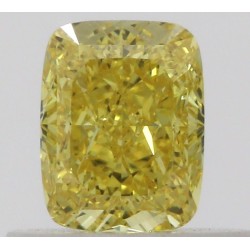 Diament o barwie fantazyjnej szlif poduszkowy brylantowy, 0.53ct, VS2, Fancy Vivid  Yellow, GIA 5463318146